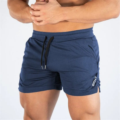 2024 New Fitness Big Muscle Man Fitness Slim Shorts Run And Train On The Beach With Pull Rope And Three Point Fitness Shorts