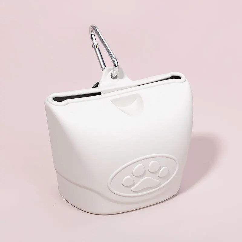 Silicone pet feeding bag, pet supplies, silicone dog food bag, silicone bag manufacturer, portable outdoor dog training bag