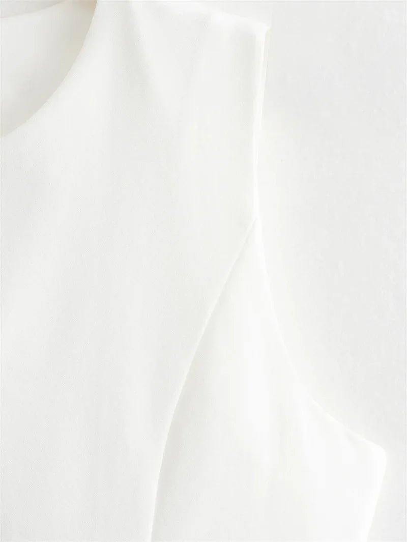 2025 Office Blazer Vest | 2-Color Stretch Waistcoat for Summer Women Workwear | Breathable Linen with Hidden Pockets