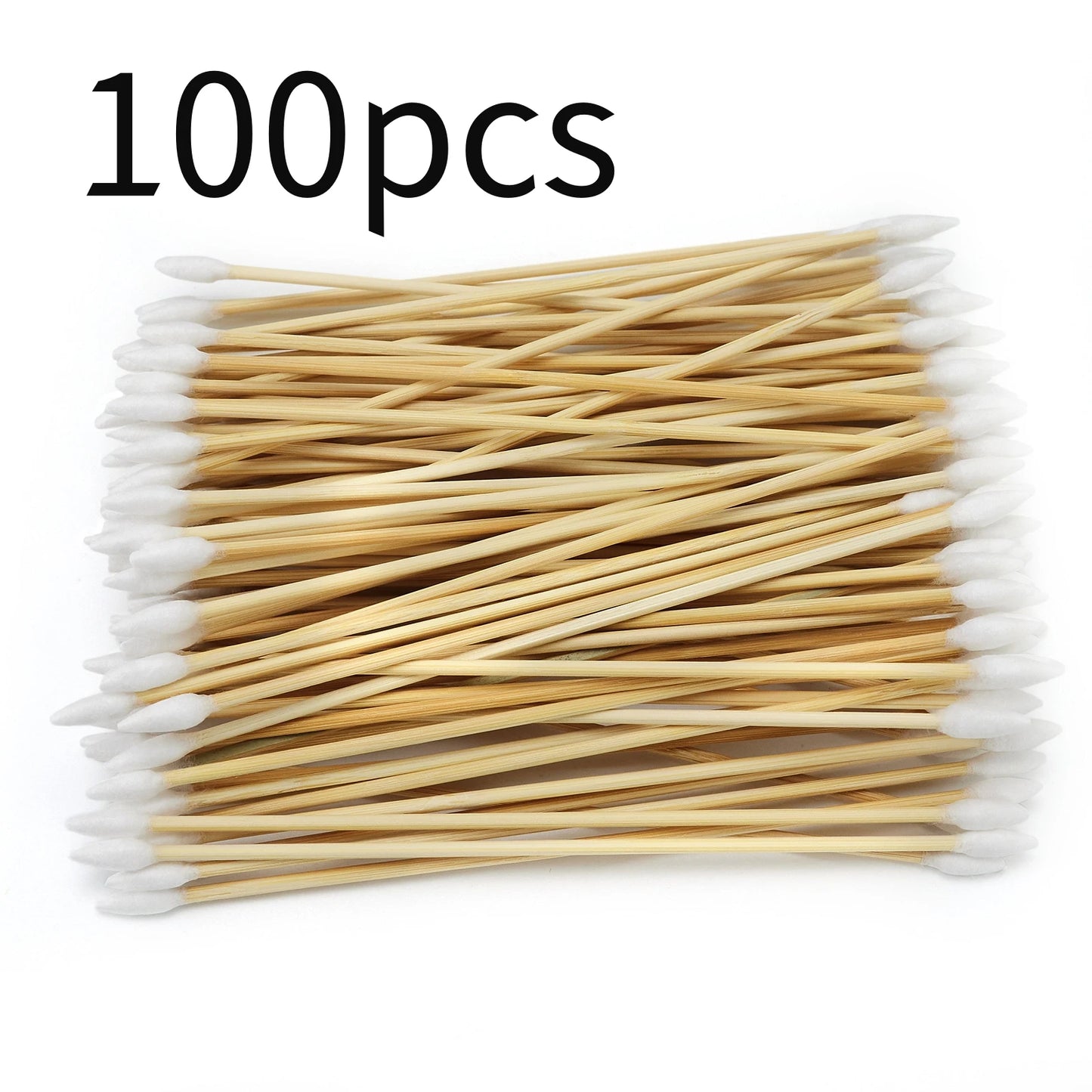 100/300PCS 6 Inch Precision Tips Cotton Swabs - Long Wooden Stick Cotton Buds Pointed Cotton Swabs With Case - Cotton