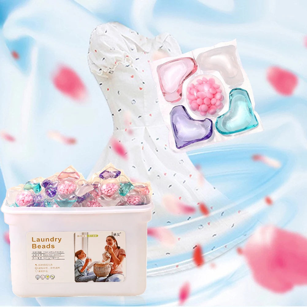 50-150Pcs 5 in 1 Beads Detergent Liquid Capsule Ball Multi-purpose Strong Detergent Laundry Cleaning Capsules for Home Dormitory