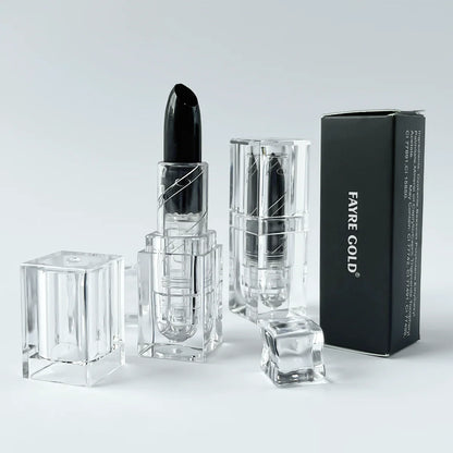 Shiny Black Lip Stain Black Halloween Lipstick Lipstick Tint Moisturizing Pearlescent Glossy Surface Lipstick Makeup