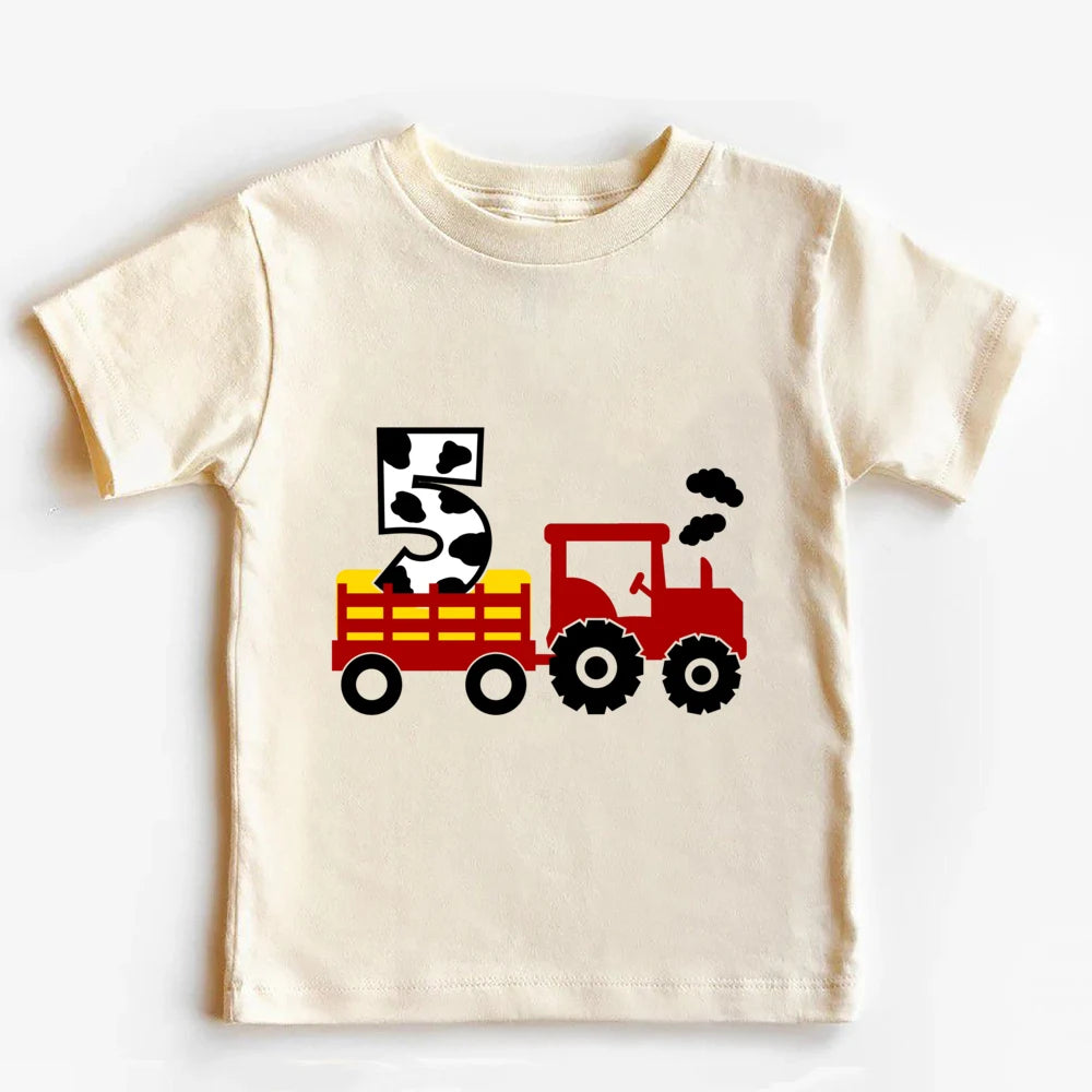 Farm Life Tractor Toddler Shirt Farm Birthday Party Boys Girls Shirts Funny Farm Lover Youth Tractor Toddler Birthday Tee