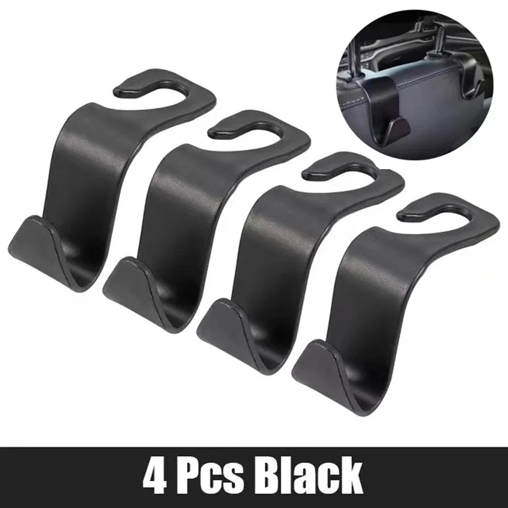 4Pcs Universal Auto Seat Headrest Hook Storage Hanger Car Vehicle Hooks Back Seat Organizer Holder Clip Car Interior Accessories