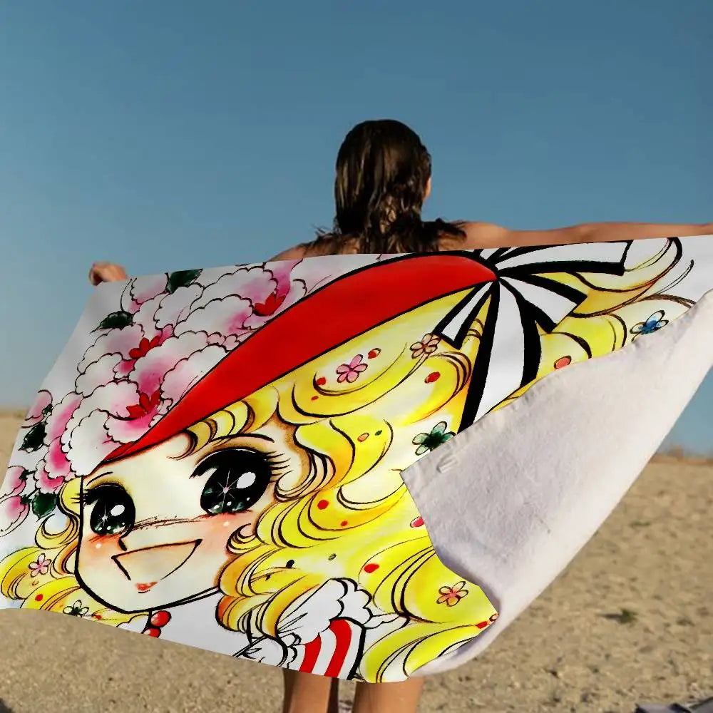 Candy Candy Beach Towel Colorful Bath Towels For Girl Microfiber Quick Dry Custom Sand Free Beach Yoga Spa Gym Pool