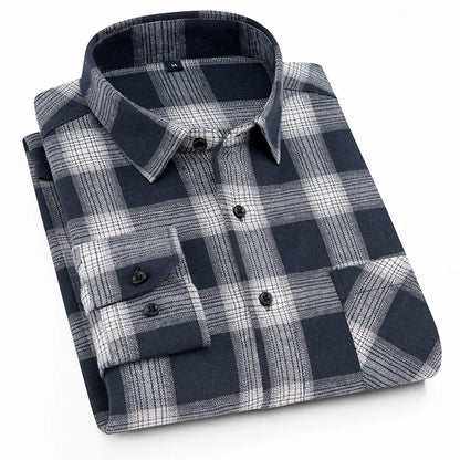 40%cotton fashion korean populasr clothes Casual plaid long-sleeve shirts for men slim fit plain shirt social streetwear tops