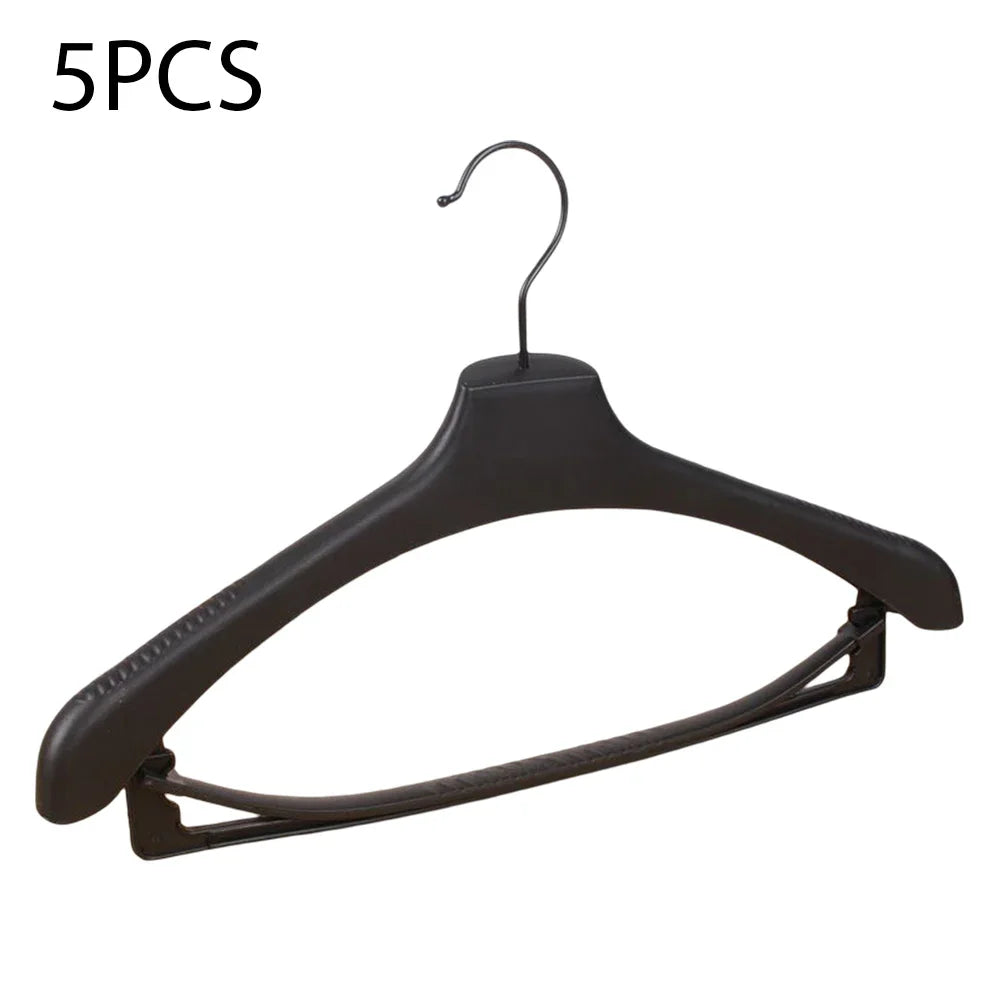 5Pcs Wide Shoulder Plastic Clothing Hanger,Suit Clothes Hanger Seamless Coat Drying Racks ,Wardrobe Room Storage Organizer