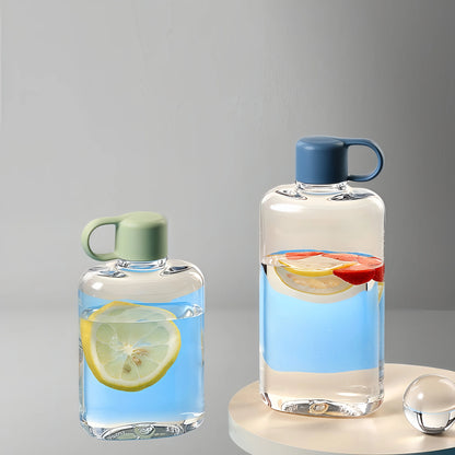 Water Botlte Flat Bpa Free Sport Clear Plastic Crystal Drinks Kettle Notebook Milk Juice Transparent Drinkware Birthday Gift