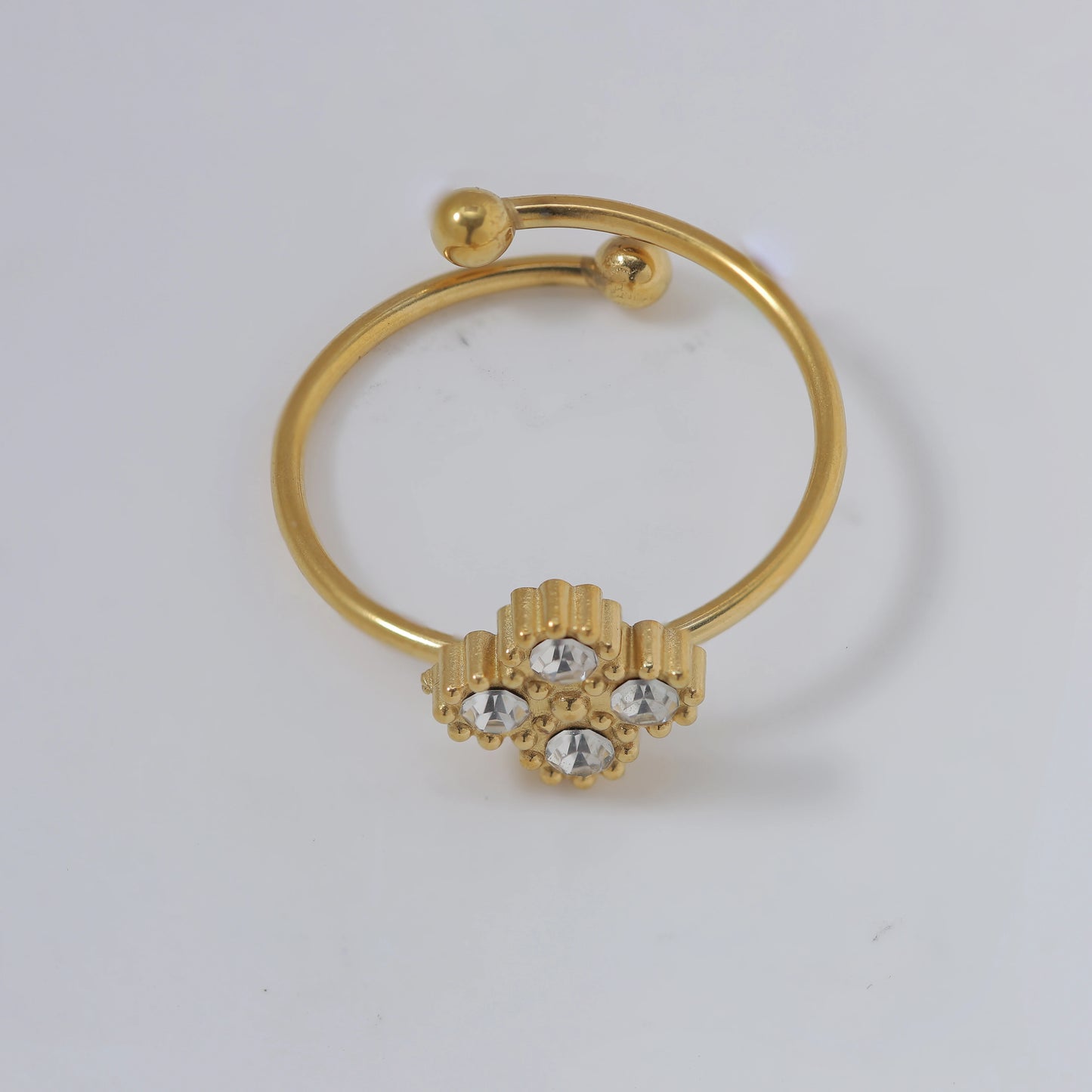 316L Stainless Steel Zircon Splicing Golden Flowers Necklace Earrings Women Girl Set New Trend Non-fading Jewelry Suit