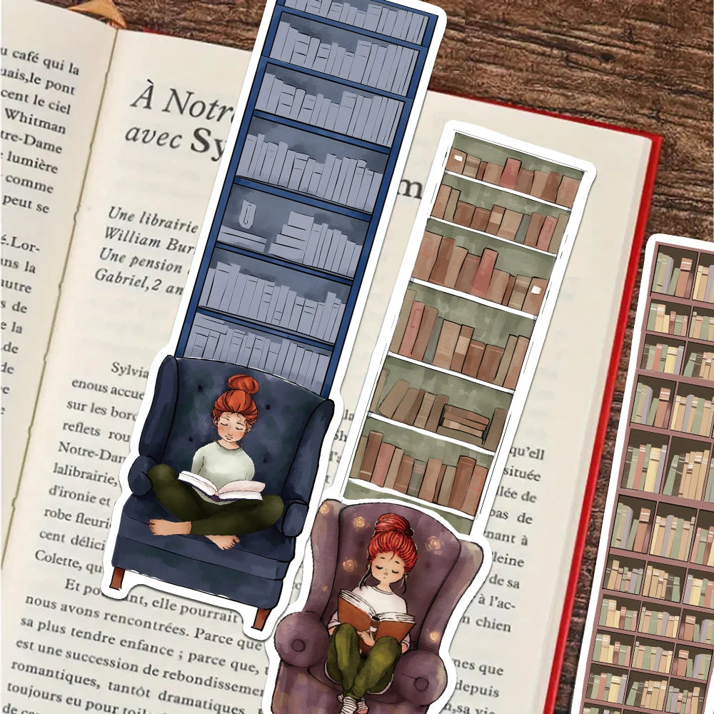 30pcs Bookcase Reading Bookmarks Decoration Cards School Stationary Supplies DIY Aesthetic Bookmark Students Creative Gifts