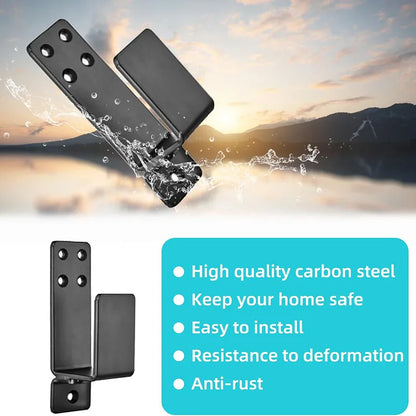 1 Pair Door Barricade Brackets, Door Metal Bar Bracket for 2X4 Lumber Door Brace Security Bar