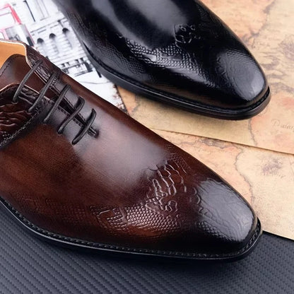 YAOLIDA Business Oxfords Shoes For Men Luxury Handmade Dress Wedding Office Side pretty Printing Preminum Formal Leather Shoe CN
