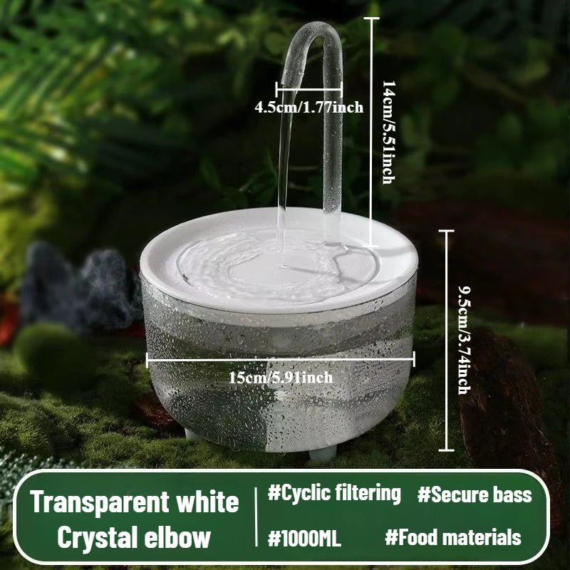 Auto Circulating 2-in-1 Parrot Bath & Pet Water Fountain, Drip-Free Design for Small Pets, USB Powered