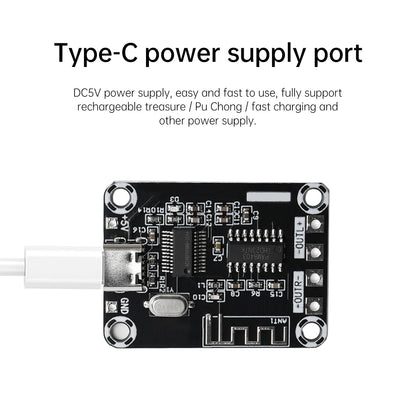 DC5V Mini XH-A155 PAM8403 Ultra clear D-class Bluetooth 5 Digital Amplifier Board 5W+5W Amplifier Board TYPE-C DC5V Power Supply