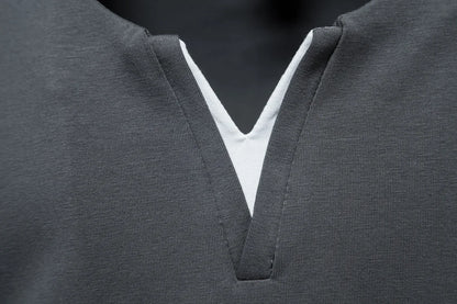 Mens T Shirt Pure Color V Collar Short Sleeved Tops Tees Men T-Shirt Black Tights Man T-Shirts Fitness For Male Clothes