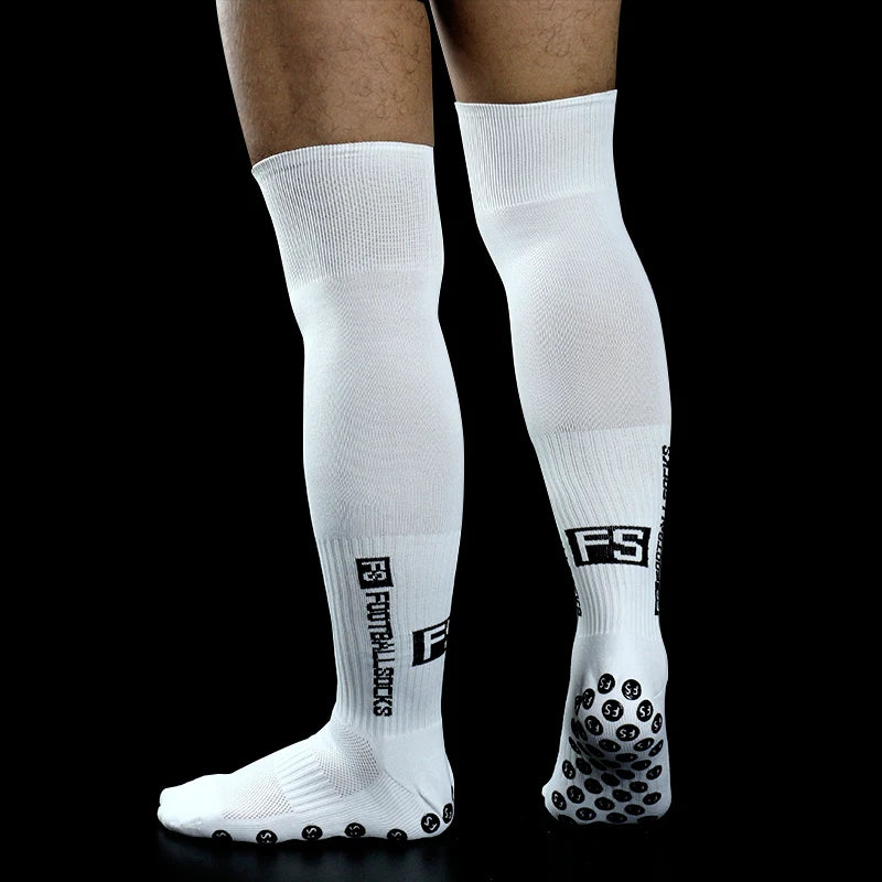 New Long FS Soccer Socks Men Women Sports Round Silicone Non-Slip Grip Football Socks