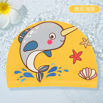 10pcs Children's Swimming Caps Elastic Fabrics Swimming Pools Water Sports Boys' and Girls' Swimming Caps Boys' Swimming Caps