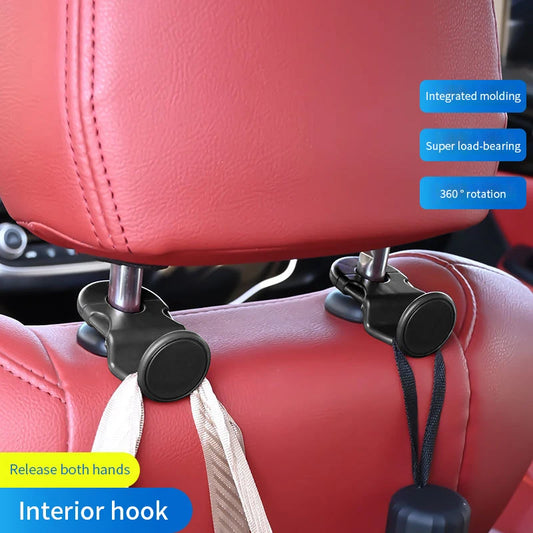 2pcs Universal Auto Seat Headrest Hooks Storage Hanger ABS Car Hook Vehicle Back Seat Organizer Holder Car Interior Accessories