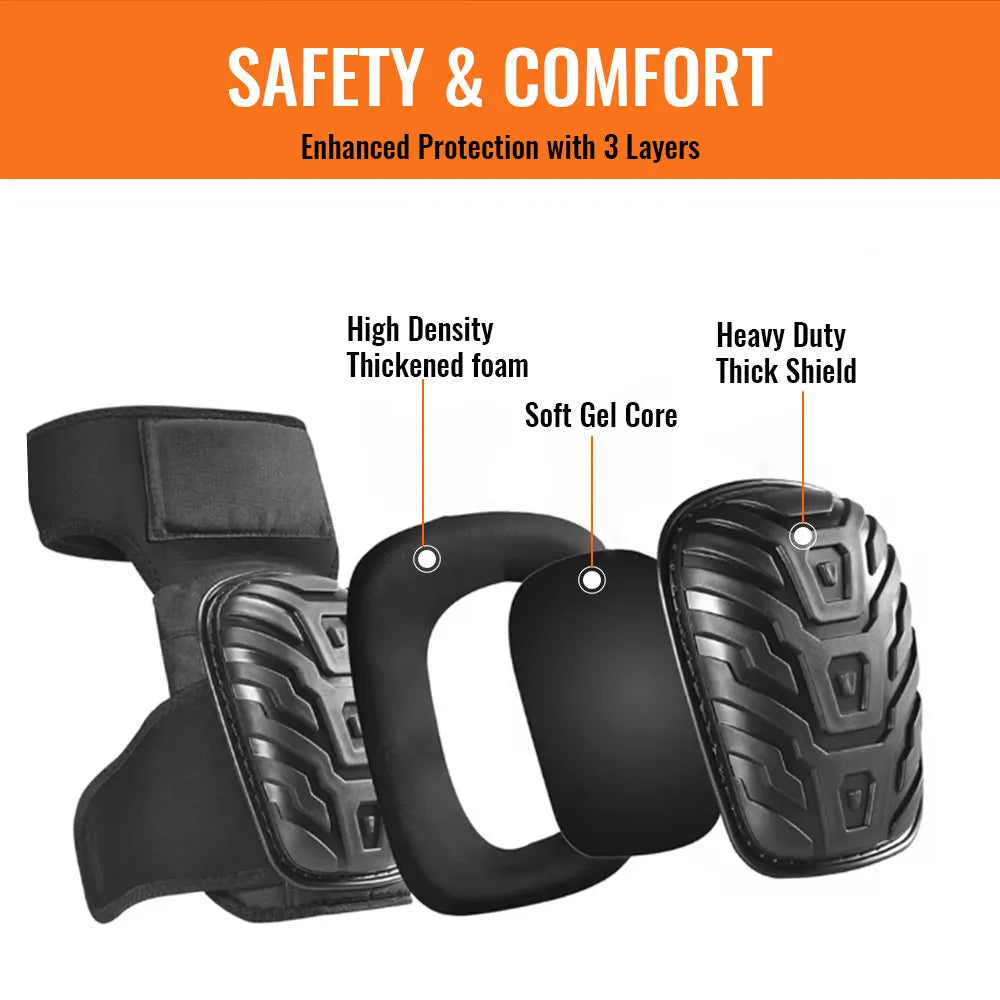 New Professional Heavy Duty EVA Foam Padding Knee Pads with Comfortable Gel Cushion and Adjustable Straps for Working, Gardning