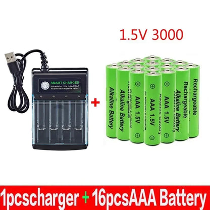 AAA Rechargeable Battery 3000mAh 1 5V New Alcalinas Battery USB Charger Included