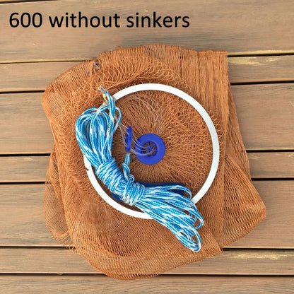 Lawaia Hand Cast Net Easy To Cast Net Aluminum Ring Without Sinkers 1.8-7.2m Diameter Fishing Cast Net Rotary Net Fishing Net