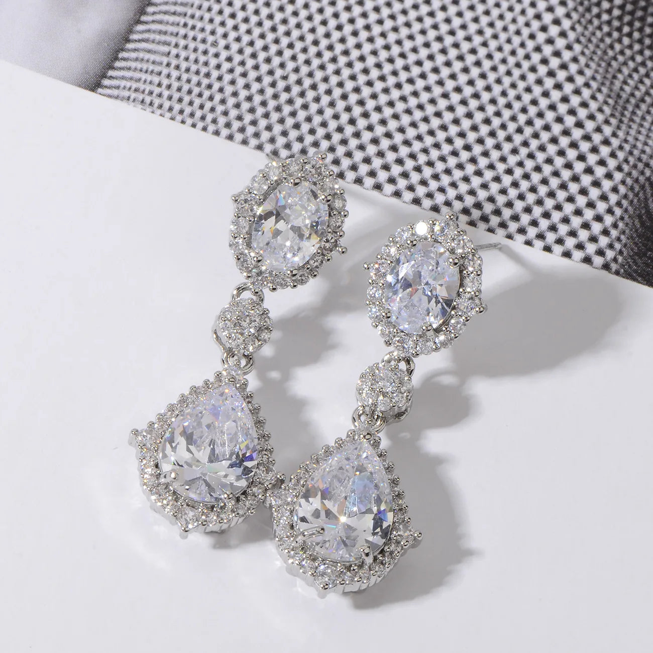 Fashion necklace accessories women's earring Jewelry sets bride's wedding zircon water drop girls earrings for women jewellery