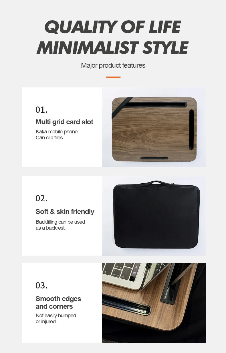 Laptop Desk Lazy Person Laptop Desk Portable With Handheld Ipad Slot Phone Slot Suitable For Bed Sofa Car