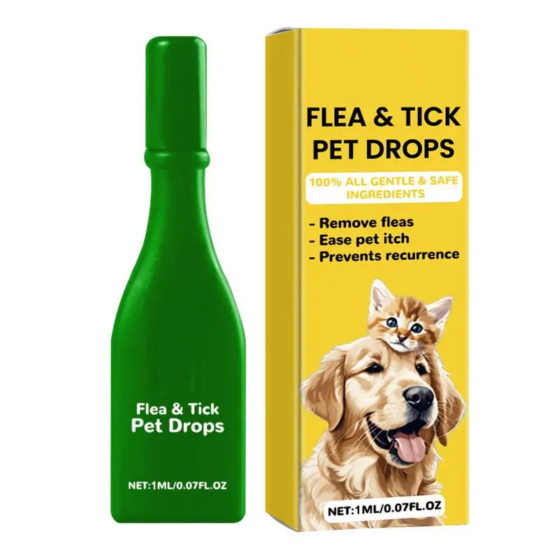 1ml Pet External Drops Tick Spray Fast-Acting Lice Remove Anti Flea Drops Tick Liquid Long Lasting Natural Pet Care Spray