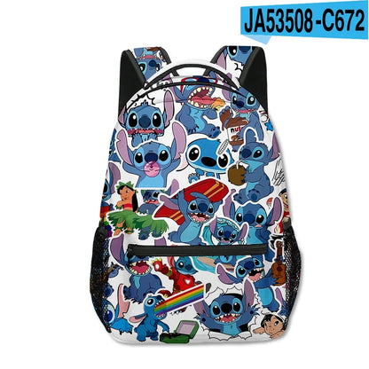 Stitch Primary School Student Anime Backpack Cartoon Large Capacity School Bag Printing Anime Kawaii Cartoon School Bag Mochila