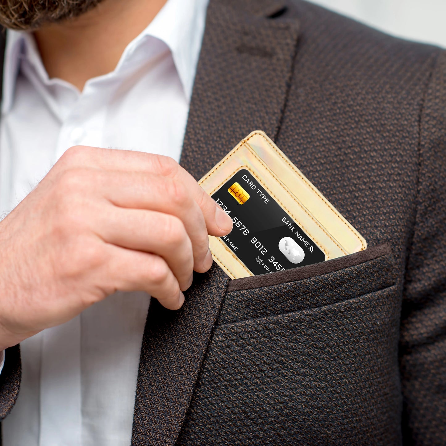 RFID Blocking Credit Card Holder Wallet for Women Men, Slim Minimalist Front Pocket Wallet with Laser Colors