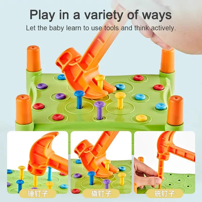 Educational Toys Nail Hammer Pile Driving Platform Montessori Teaching Aids Early Education Children Concentration Training Toy