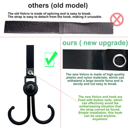 2PCS Hooks for Stroller Car Shopping Cart Hooks Baby Stroller Accessories Rotate 360 Degree Hook Pram Organizer Bag Hanger