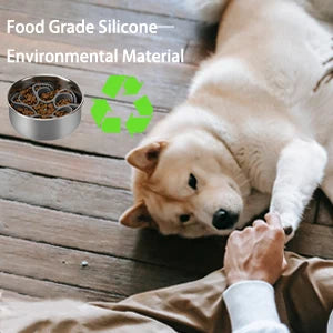 Dog Slow Feeder Bowls Silicone Spiral Pet Food Feeder Insert to Slow Down Eating for Large Medium Small Breed Dogs