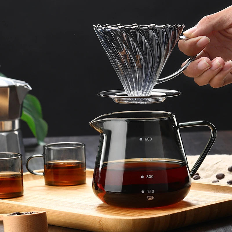 YOMDID 400/600ML Coffee Pot Glass Coffee Teapot Coffee Carafe Reusable Milk Juice Coffee Kettle Coffee Server Without Filter Cup