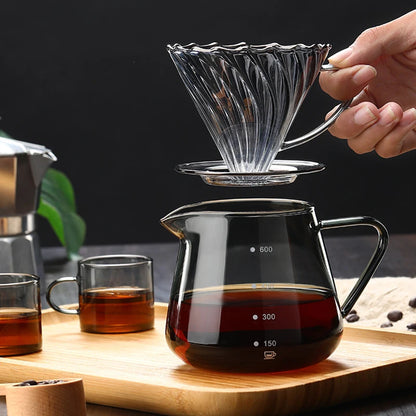 YOMDID 400/600ML Coffee Pot Glass Coffee Teapot Coffee Carafe Reusable Milk Juice Coffee Kettle Coffee Server Without Filter Cup