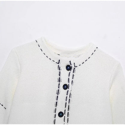 Elegant Unique Button Women's Cardigan Casual O-neck Knitted Single Breasted Sleeveless Blouse Female Summer Lady Office Wears