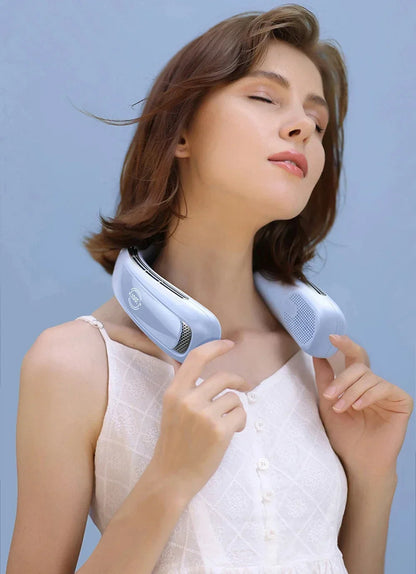 15000mah Portable Neck Fan Smart Digital Display USB Rechargeable Outdoors Bladeless Silent Cooling Neck Fan For Summer Sport