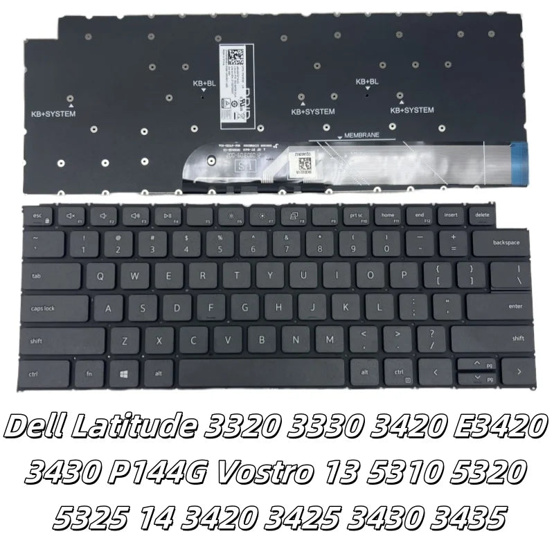 New US English Laptop Keyboard for Dell Latitude 3320 3330 3420 E3420 3430 P144G Vostro 13 5310 5320 5325 14 3420 3425 3430 3435