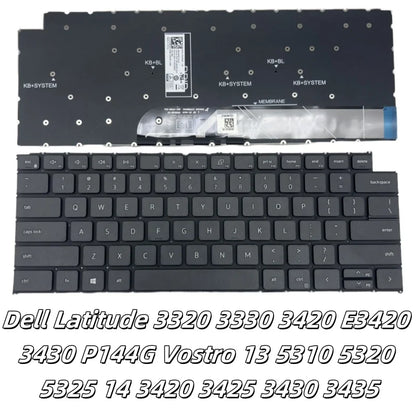 New US English Laptop Keyboard for Dell Latitude 3320 3330 3420 E3420 3430 P144G Vostro 13 5310 5320 5325 14 3420 3425 3430 3435