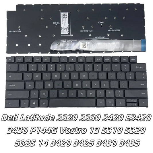 New US English Laptop Keyboard for Dell Latitude 3320 3330 3420 E3420 3430 P144G Vostro 13 5310 5320 5325 14 3420 3425 3430 3435