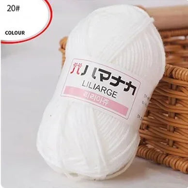 Multi-purpose 25g/ball Milk Cotton Yarn for DIY, Handmade Crafts, Amigurumi, Hats, and Bags