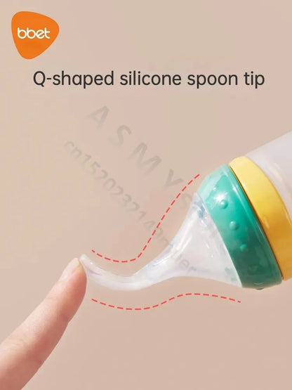 BBET Squeezing Feeding Bottle Silicone Newborn Baby Training Rice Spoon Infant Cerea Food Supplement Feeder Safe Tableware