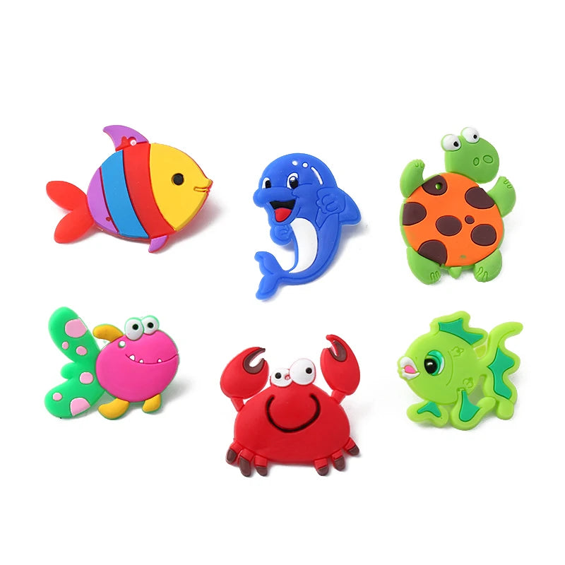 6-12  Animal Ocean Shaped Straws Party Party Gifts Reusable Children's Straws Party Party Supplies Provide Free Cleaning Brushes