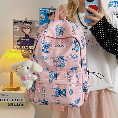 New Student Backpacks Stitch Printed Schoolbags Trendy Backpacks Large-capacity Lightweight Student Casual Bags Anime Schoolbags