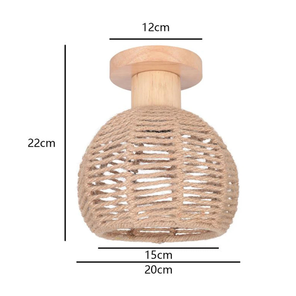 LED E27 Ceiling Lights Vintage Industrial Wood Ceiling Lamp for Kitchen Living Room Bar Restaurant Wire Cage Lampshade Lighting