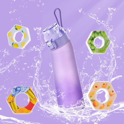 650ML Scent Flavored Water Bottle Leak-Proof with 7 Flavor Pods Air Water Up Bottle Portable for Travel Climbing Hiking