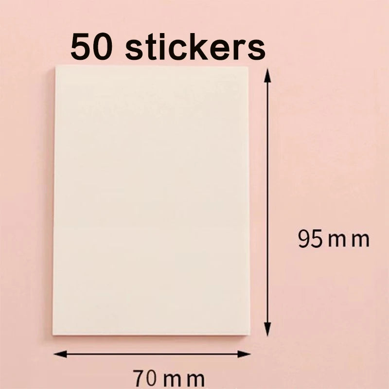 50/100 Sheets Sticky notes Reusable Transparent sticky notes Waterproof note paper for School office stationery Bookmark Marker