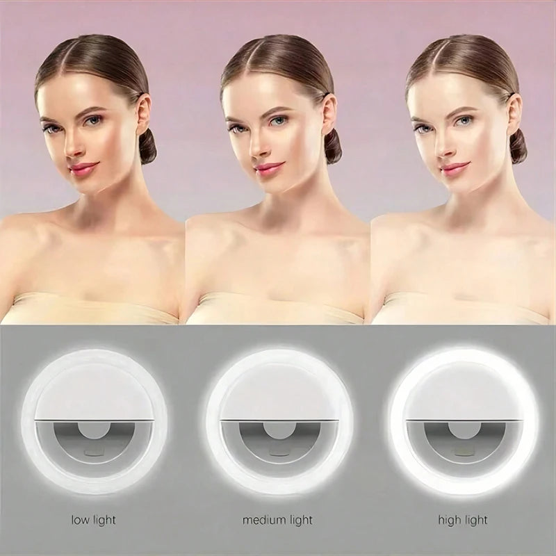 LED Selfie Ring Light Novelty Makeup Lightings Led Selfie Lamp Mobile Phones Photo Night Light Rechargeable Lamp Selfie Ring