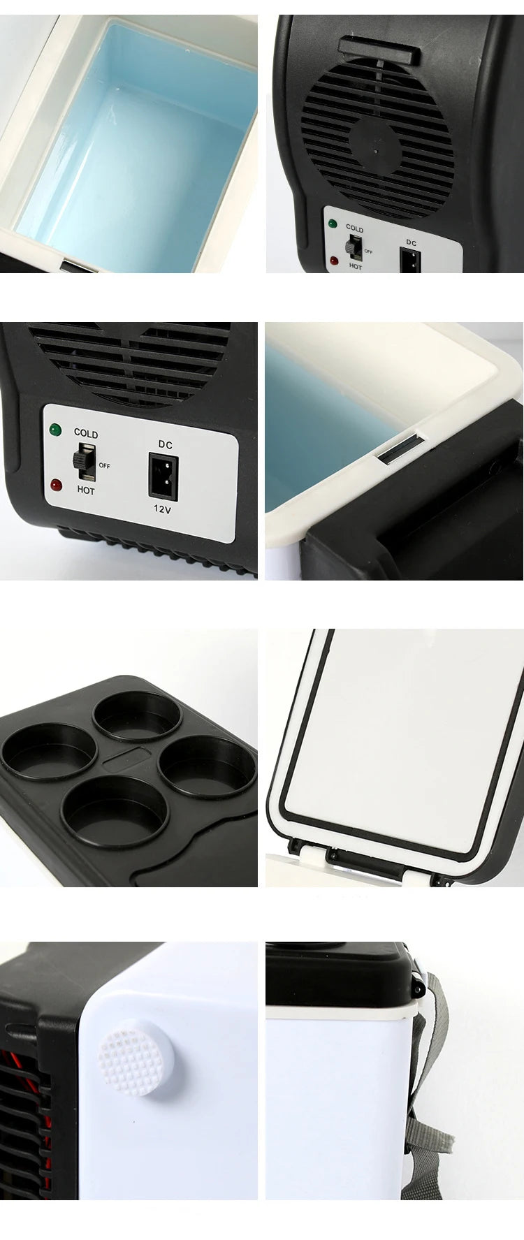 Portable 6L Car Refrigerator Mini Fridge Cold And Warm Box Mini Fresh-Keeping Incubator 12V High-Capacity Low Energy Consumption