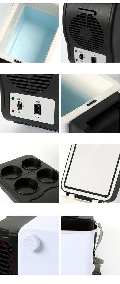 Portable 6L Car Refrigerator Mini Fridge Cold And Warm Box Mini Fresh-Keeping Incubator 12V High-Capacity Low Energy Consumption